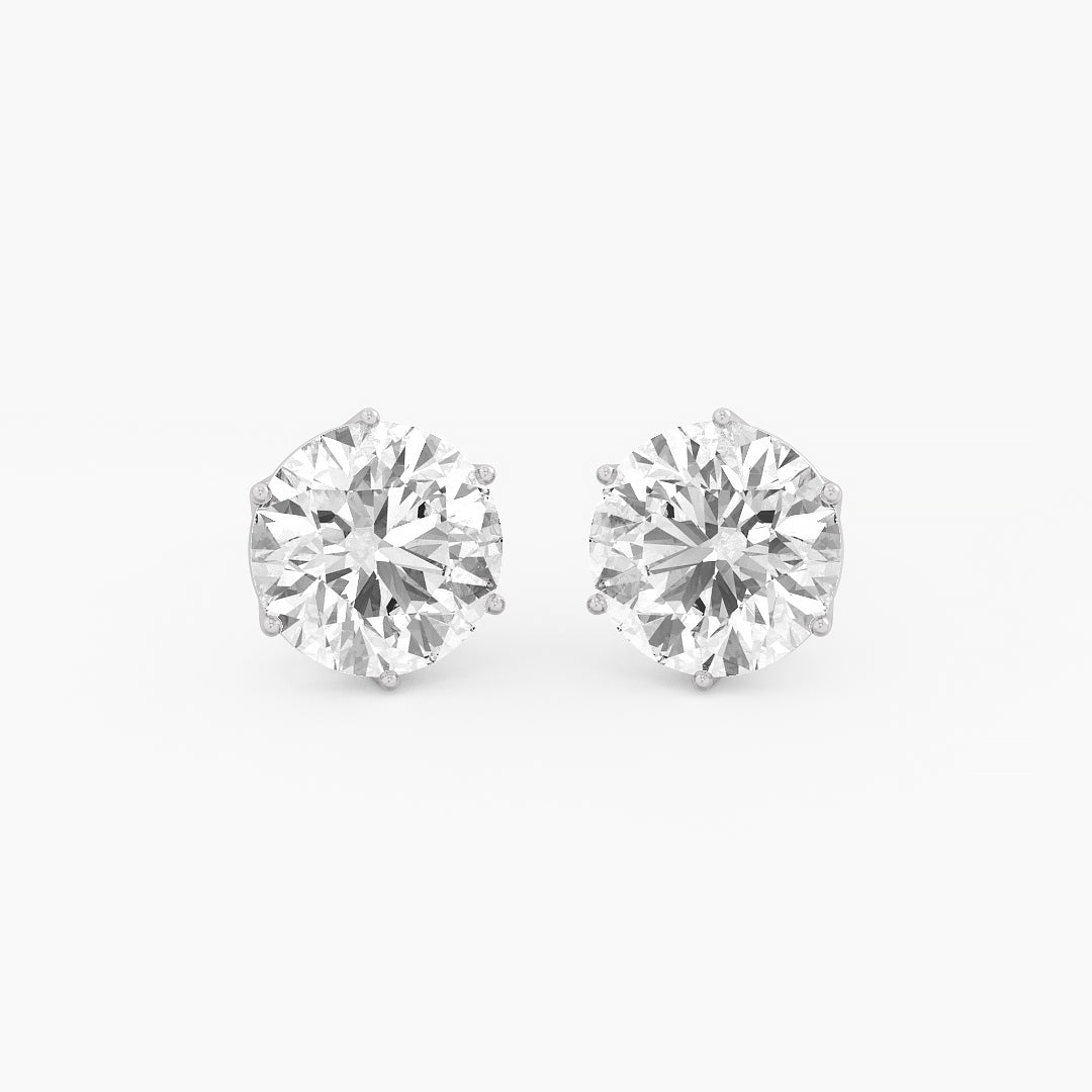 Round 2 ct Solitaire Earrings