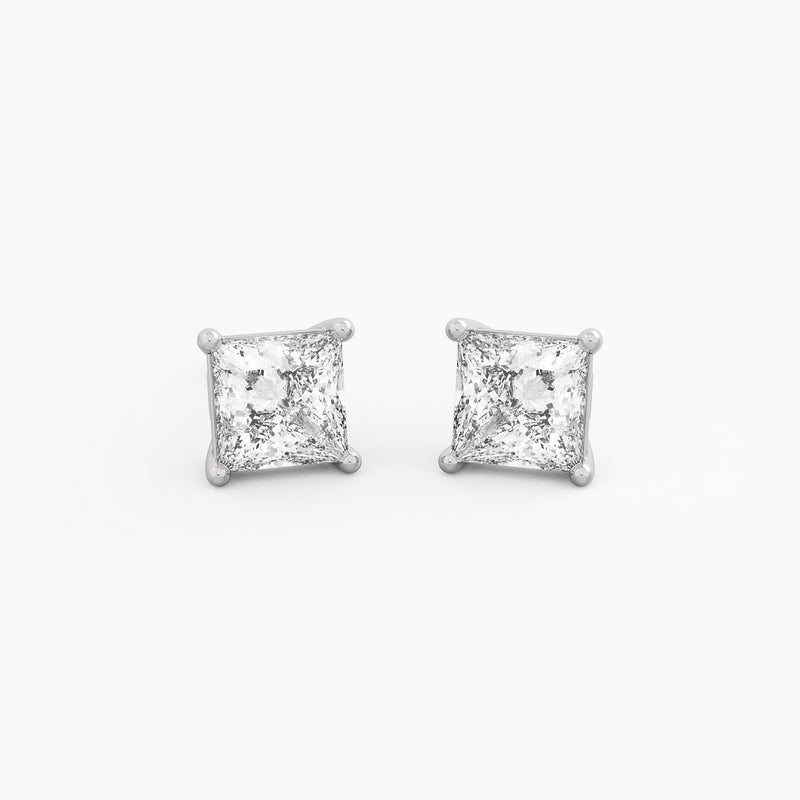 Princess 1 ct Solitaire Earrings