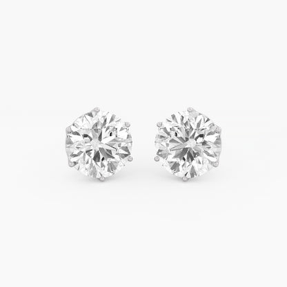 Round 4ct Solitaire Earrings