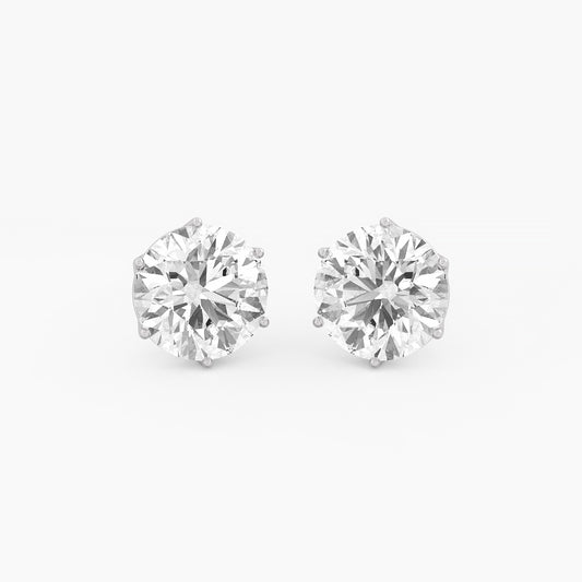 Round 2 ct Solitaire Earrings RTS
