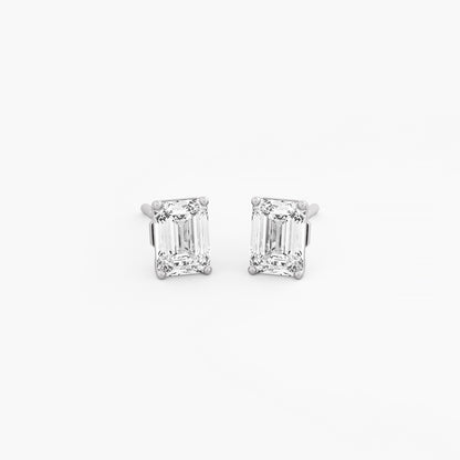 Emerald 2ct Solitaire Earrings
