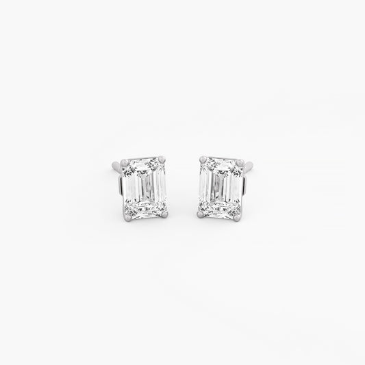 Emerald 2ct Solitaire Earrings RTS