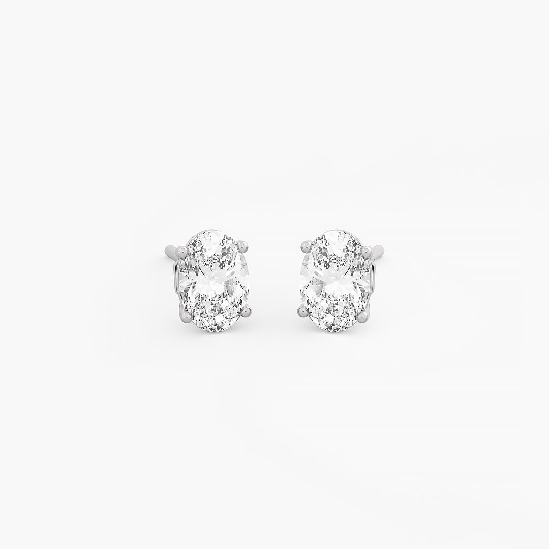 Shape Solitaire Earrings (Heart,Oval, Emerald, Princess etc...)