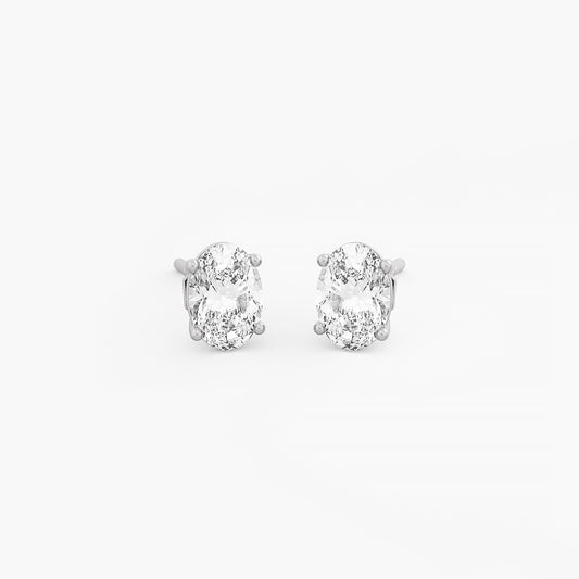 Oval 2 ct Solitaire Earrings RTS