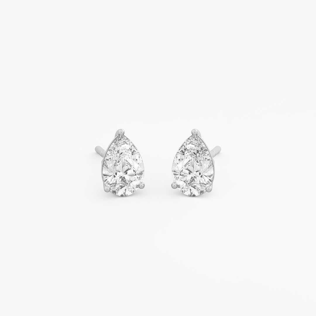 Shape Solitaire Earrings (Heart,Oval, Emerald, Princess etc...)