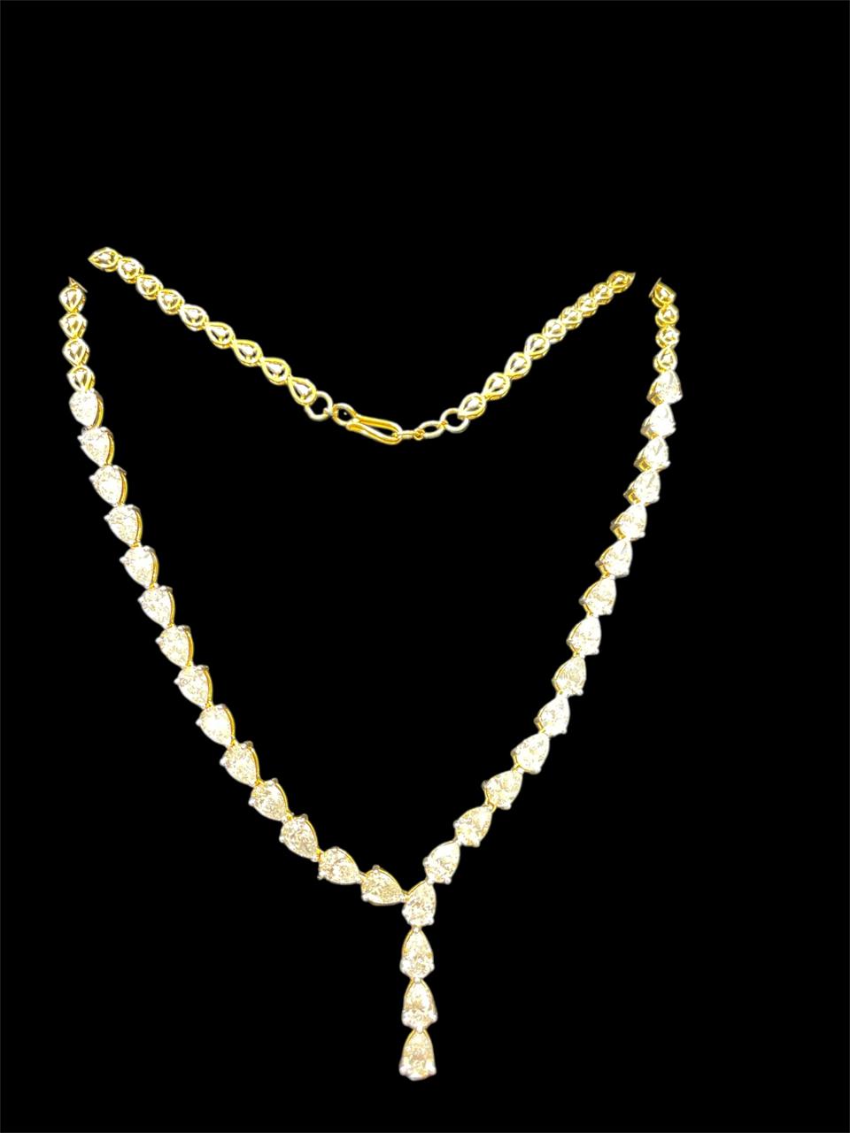 55 cents Single Line Pear Solitaire Necklace