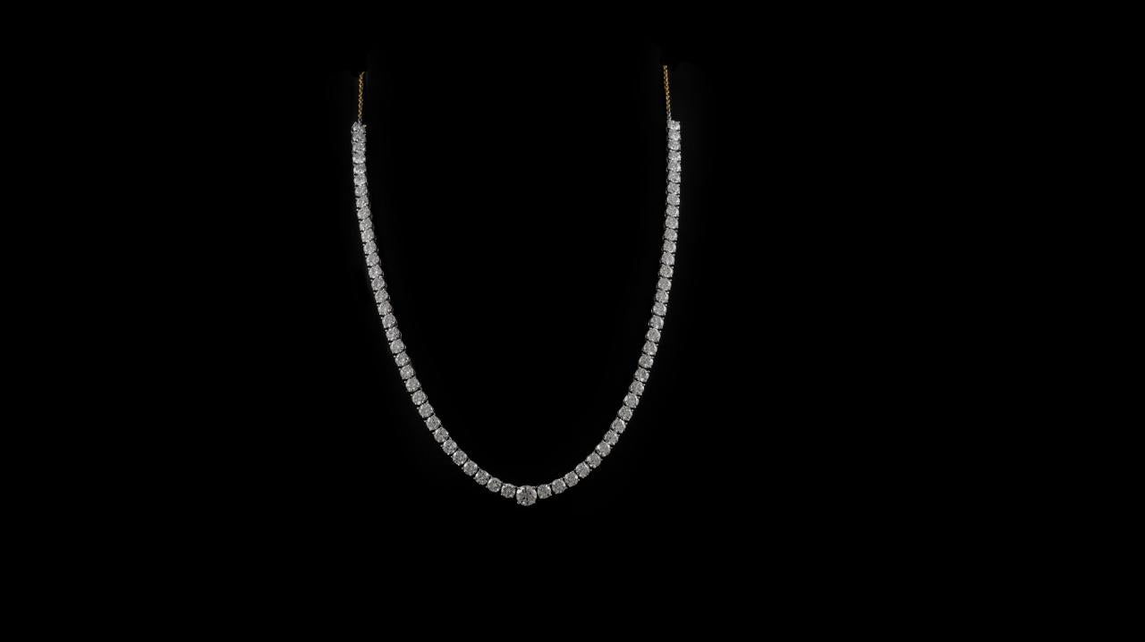 35 cents Single Line Round Solitaire Necklace