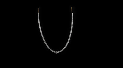 35 cents Single Line Round Solitaire Necklace