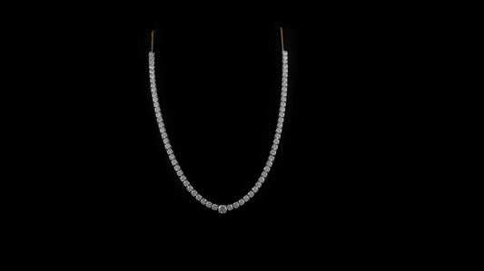 35 cents Single Line Round Solitaire Necklace RTS
