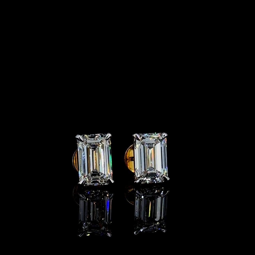 Emerald 2ct Solitaire Earrings