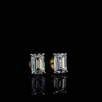 Emerald 2ct Solitaire Earrings