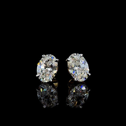 Oval 2 ct Solitaire Earrings